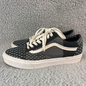 Vans Old Skool Mens size 8 Black Grey Paisley Tie Print Patchwork Low Top shoes